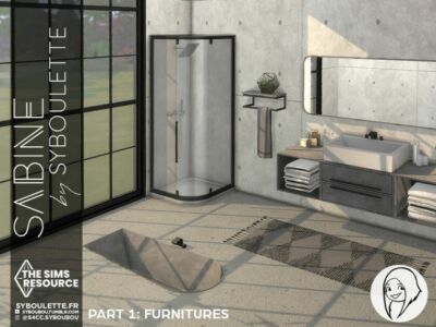 Sabine Bathroom SET – Part 1: Furnitures By Syboubou Sims 4 CC