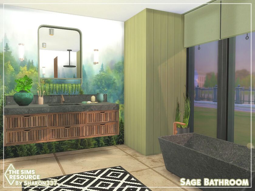 Sage Bathroom – TSR CC Only By Sharon337 Sims 4 CC