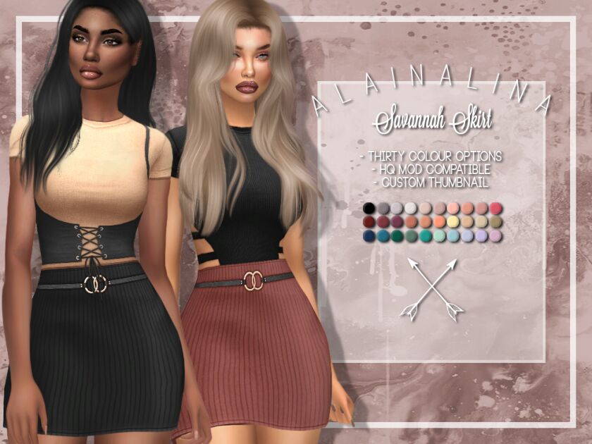 Savannah Skirt By Alainalina Sims 4 CC