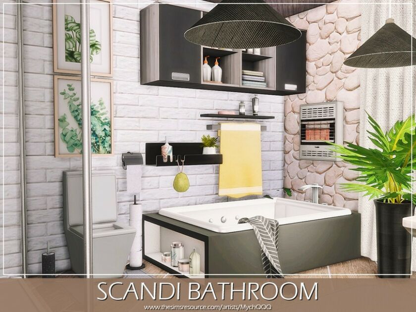 sims 4 cc scandi bathroom by mychqqq 3