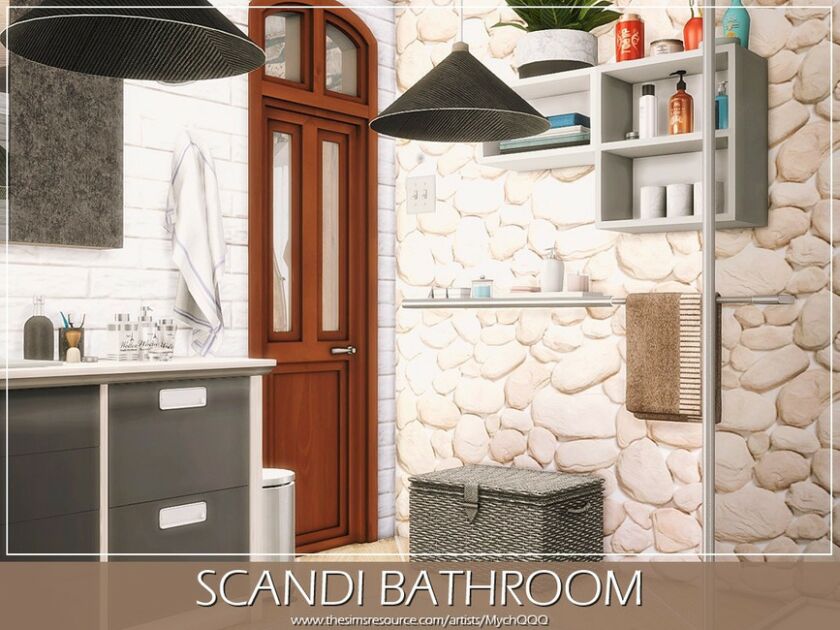 sims 4 cc scandi bathroom by mychqqq 6