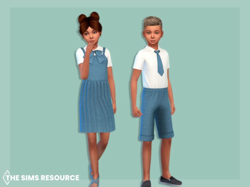 sims 4 cc school uniform sundress with bow by mysteriousoo 2