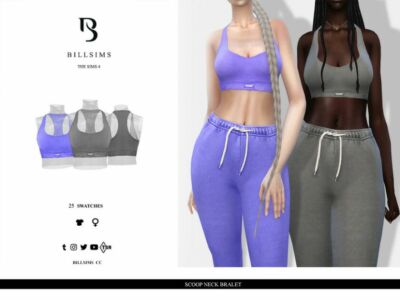 Scoop Neck Bralet Sims 4 CC