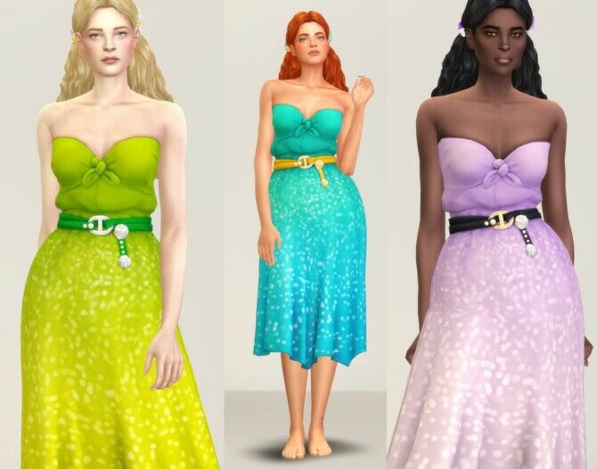 Seashell Wavvve Twinkling Dress Sims 4 CC