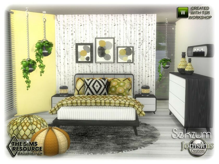 sims 4 cc sekzum bedroom by jomsims 4