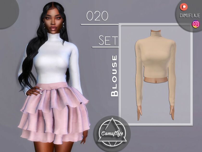 SET 020 – Blouse By Camuflaje Sims 4 CC