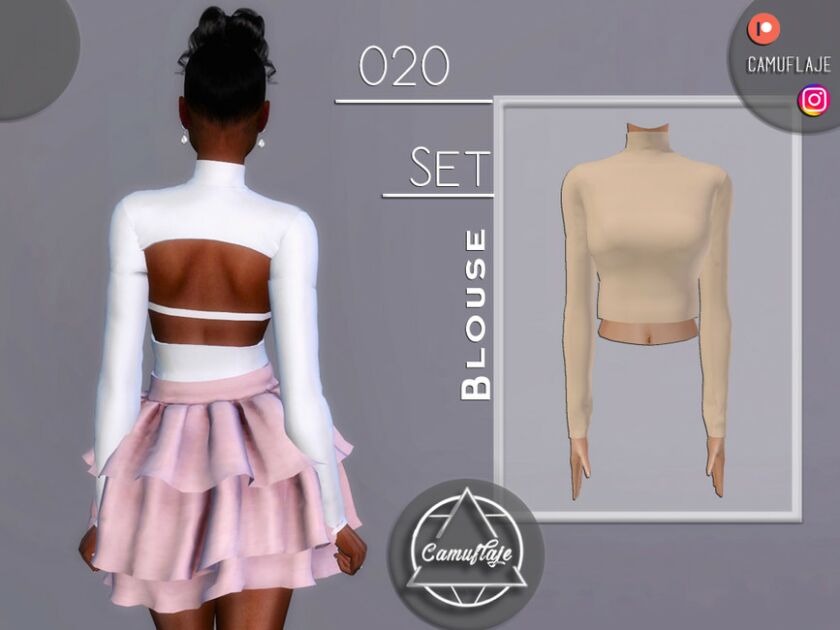 sims 4 cc set 020 blouse by camuflaje 2