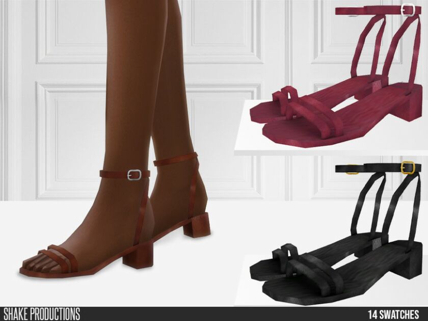 Shakeproductions 700 – Leather Sandals By Shakeproductions Sims 4 CC