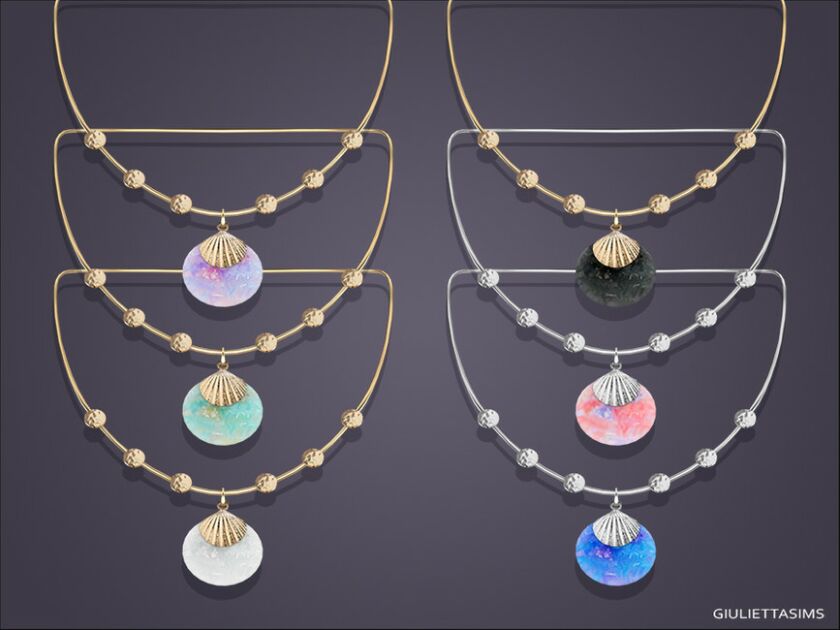 sims 4 cc shell drop pendant necklace for toddlers by feyona 2