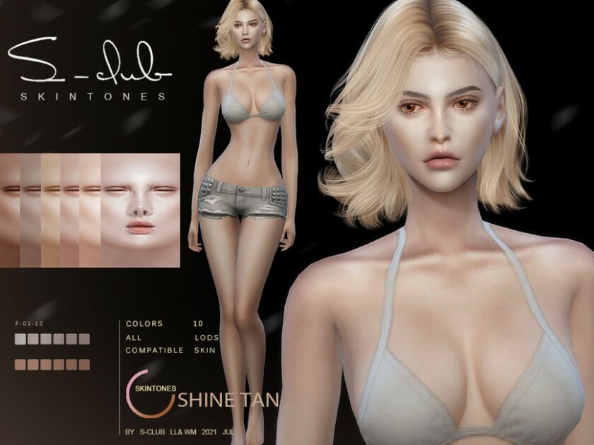 Shine Soft Skintones For Female Sims 4 CC