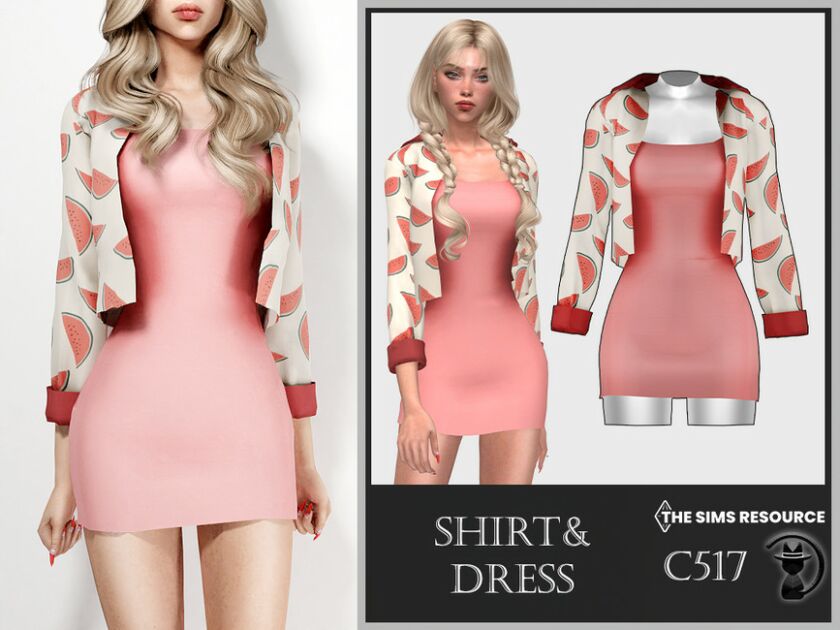 Shirt+Dress C517 By Turksimmer Sims 4 CC