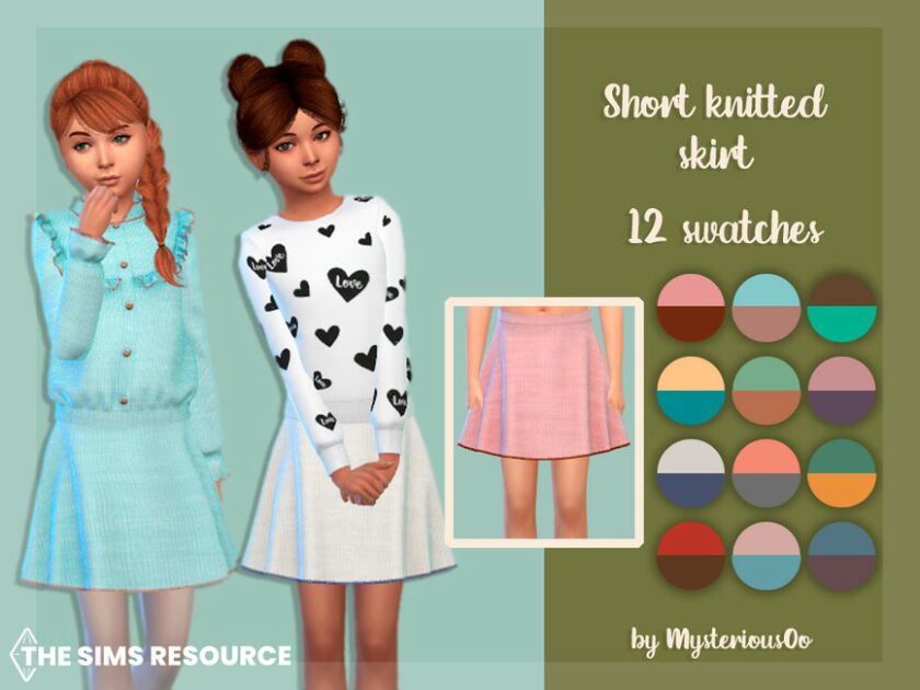 Short Knitted Skirt By Mysteriousoo Sims 4 CC