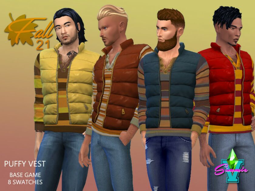 Simmiev Fall21 Puffy Vest By Simmiev Sims 4 CC