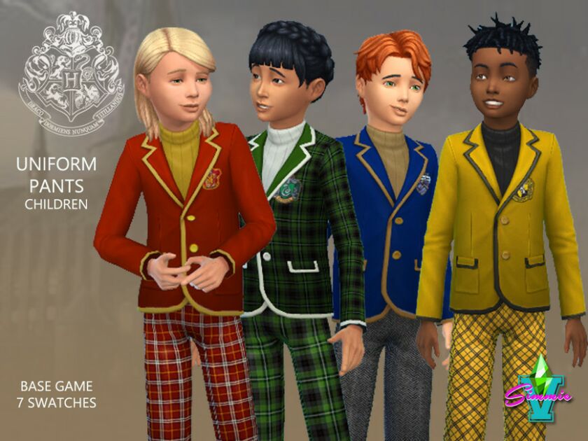 Simmiev Hogwarts Child Uniform Pants Sims 4 CC