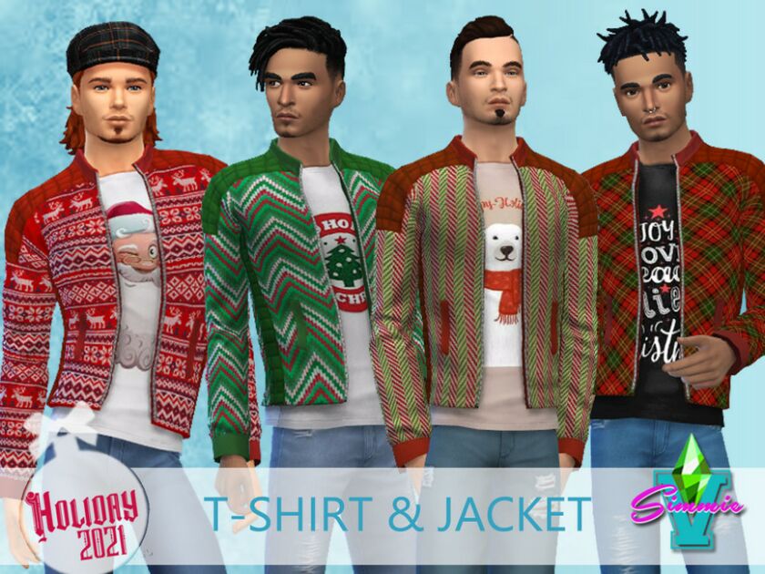 Holiday21 TEE With Jacket Sims 4 CC