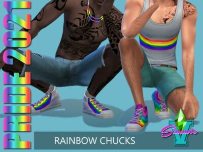 Pride21 Rainbow Chucks By Simmiev Sims 4 CC