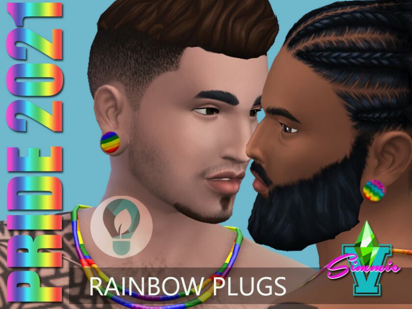 Pride21 Rainbow Plugs By Simmiev Sims 4 CC