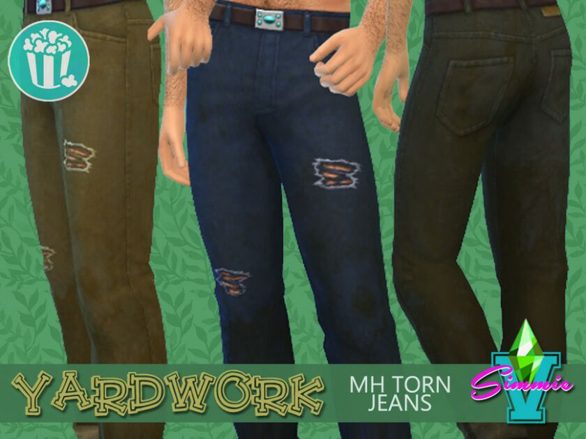 Yardwork MH Torn Jeans By Simmiev Sims 4 CC