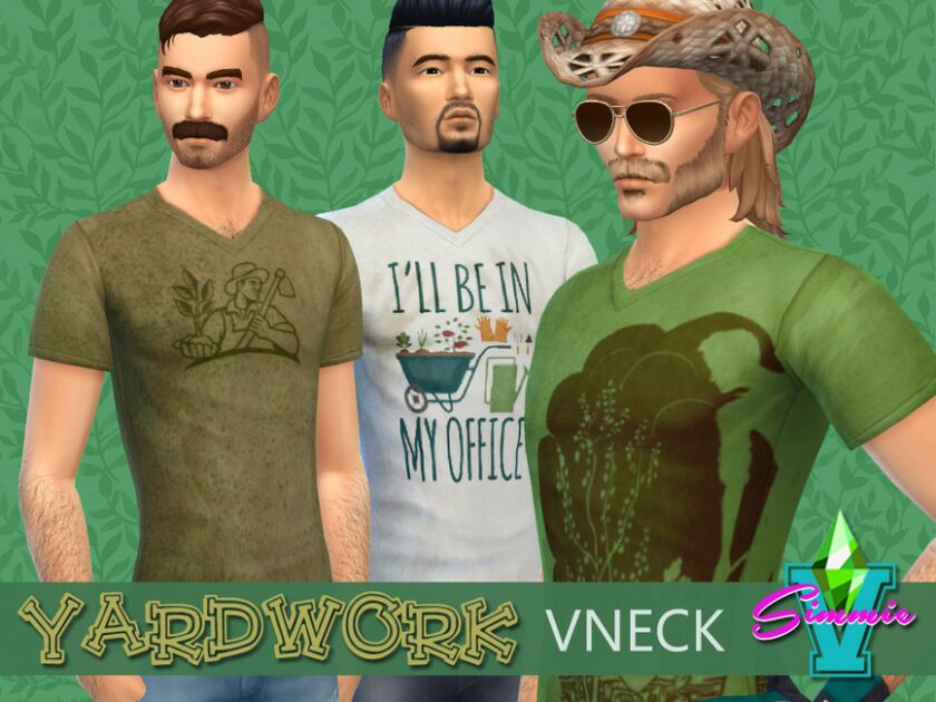 Simmiev Yardwork V Neck By Simmiev Sims 4 CC