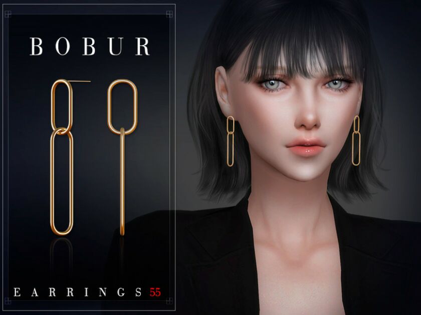 Simple Chain Earrings By Bobur3 Sims 4 CC