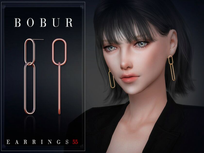 sims 4 cc simple chain earrings by bobur3 3