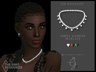 Simple Diamond Necklace By Glitterberryfly Sims 4 CC