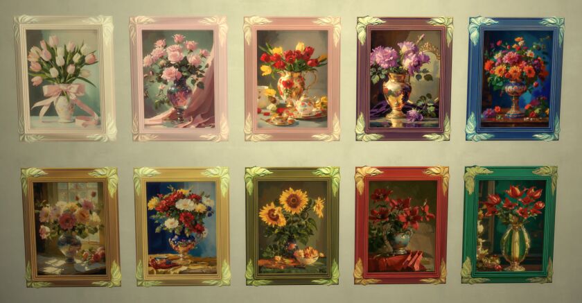 sims 4 cc sims 4 wall art classic still life painting n1 3