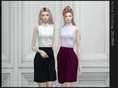 Sleeveless Blouse (With Skirt) By Arltos Sims 4 CC