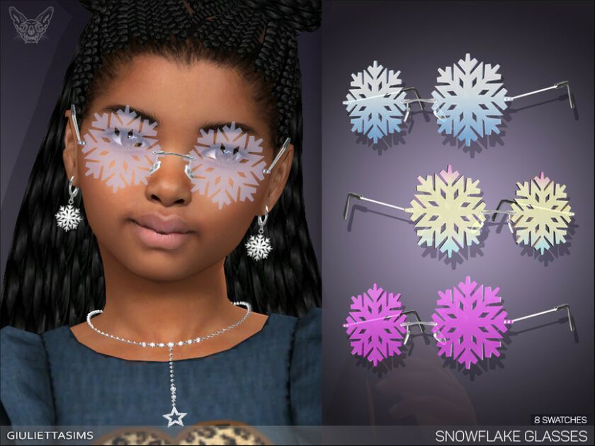 Snowflake Glasses For Kids By Feyona Sims 4 CC