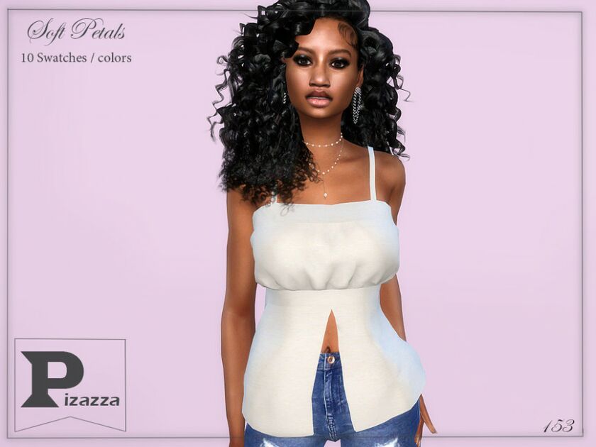 Soft Petals TOP By Pizazz Sims 4 CC