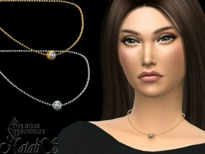 Solitaire Bezel Diamond Necklace By Natalis Sims 4 CC