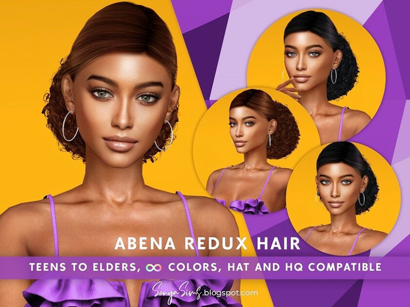 SonyaSims Abena Hair Redux Sims 4 CC