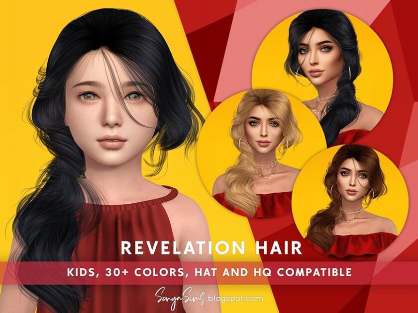 SonyaSims Revelation Hair For Kids Sims 4 CC