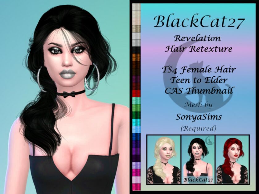 Sonyasims Revelation Hair Retexture (Mesh Needed) By Blackcat27 Sims 4 CC