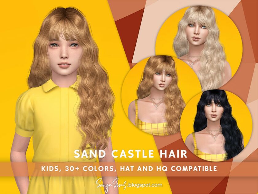 SonyaSims Sand Castle Hair (Kids) By SonyaSimscc Sims 4 CC