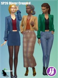 SP26 Blazer Cropped By Standardheld Sims 4 CC