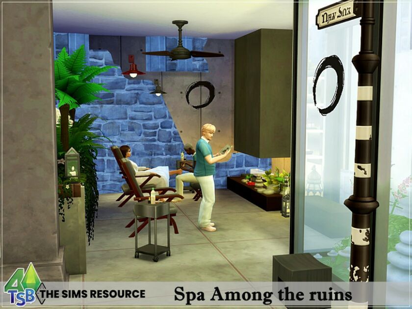 sims 4 cc spa among the ruins industrial no cc by bozena 4