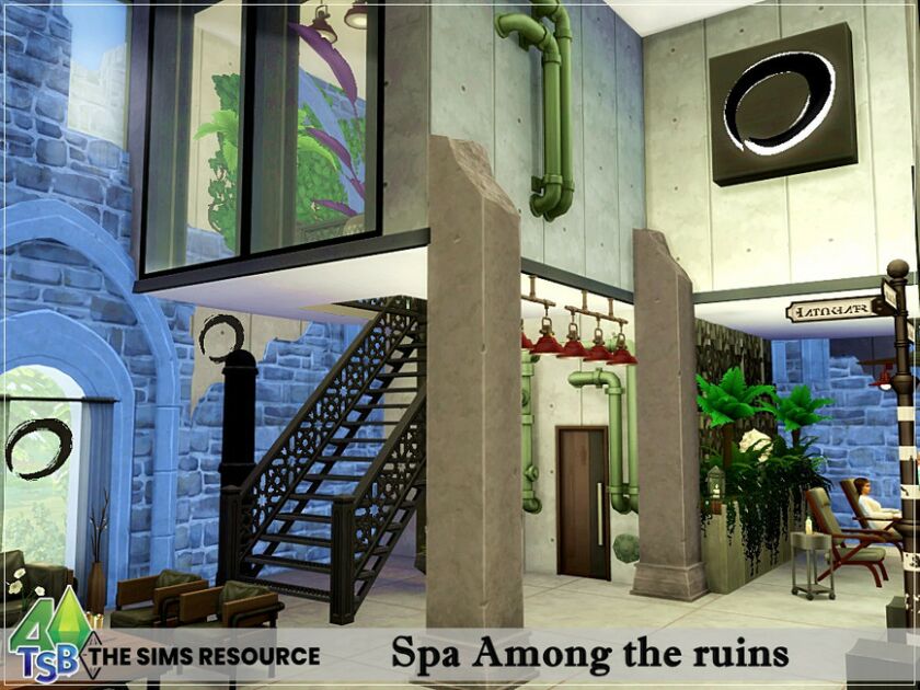 sims 4 cc spa among the ruins industrial no cc by bozena 6