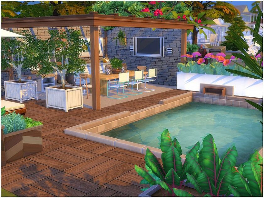 sims 4 cc spring yard by lotsbymanal 4