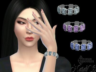 Square CUT Crystal Bracelet. By Natalis Sims 4 CC