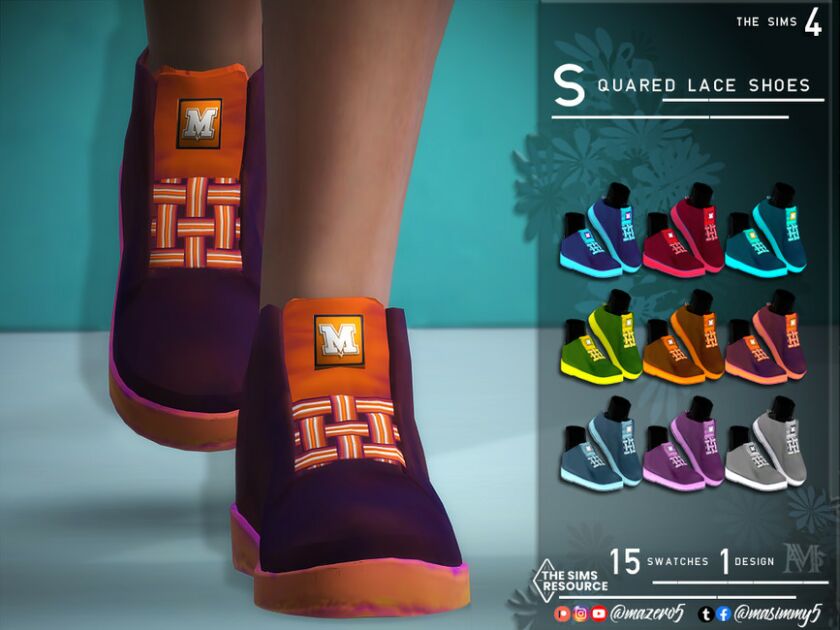 Squared Lace Shoes By Mazero5 Sims 4 CC