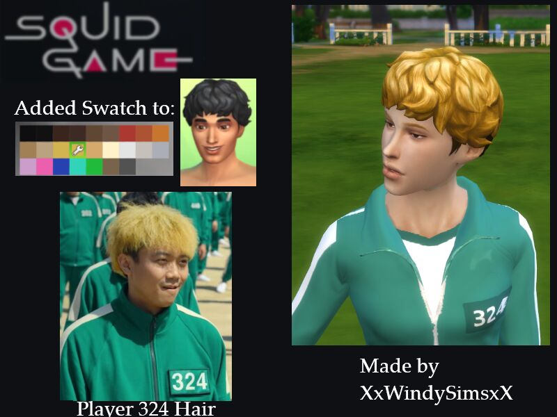 Squid Game: Player 324 Hair By Xxwindysimsxx Sims 4 CC