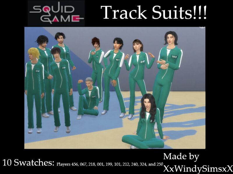 Squid Game: Player Track Suits Sims 4 CC