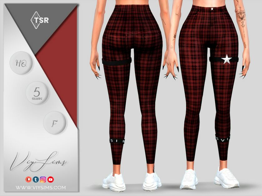 Star Pants – Female [Pattern Plaid] Sims 4 CC