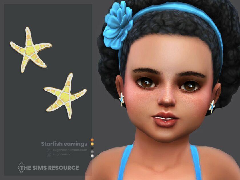 Starfish Earrings | Toddlers Version Sims 4 CC