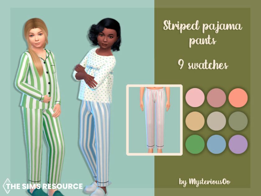 Striped Pajamas Pants By Mysteriousoo Sims 4 CC