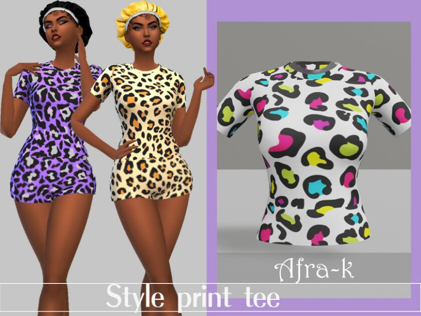 Style Print T-Shirt By Akaysims Sims 4 CC