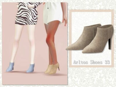 Suede Leather Short Boots / 33 By Arltos Sims 4 CC