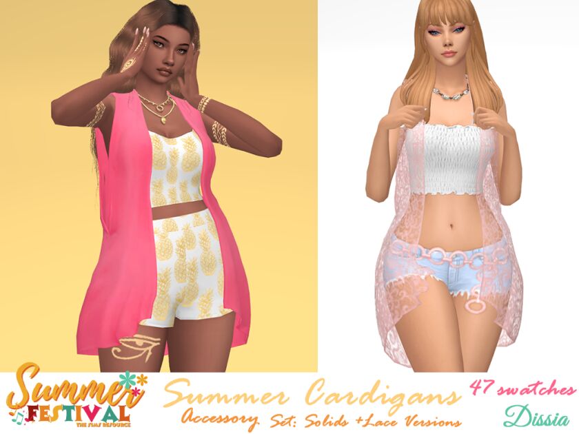 Summer Accessory Cardigans Set Sims 4 CC