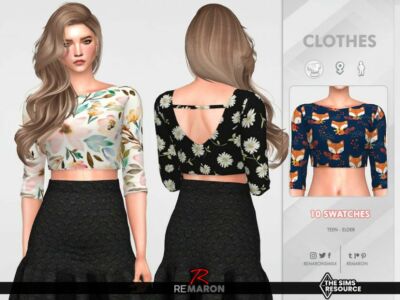 Summer Blouse 02 For Female SIM By Remaron Sims 4 CC